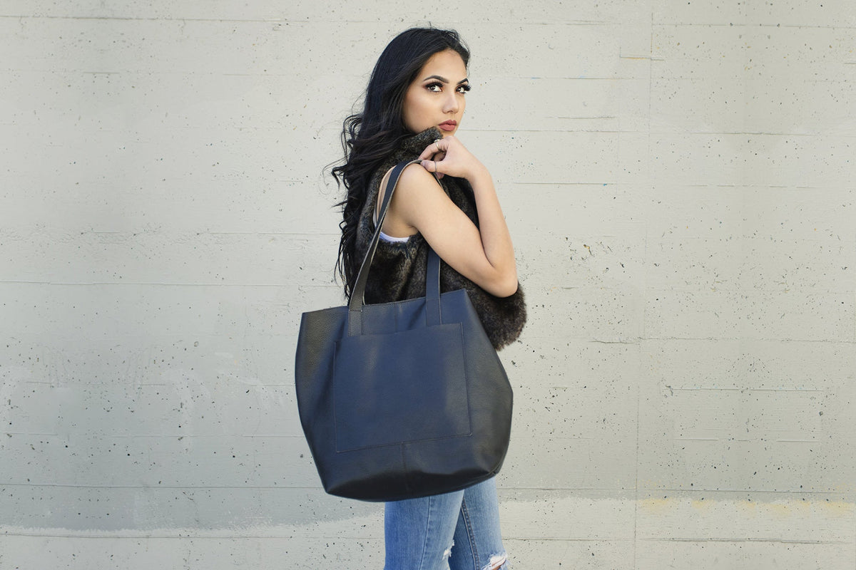 Kiko Leather Premium Journalist Tote Bag – Genuine Cowhide Leather Shoulder Handbag for Women