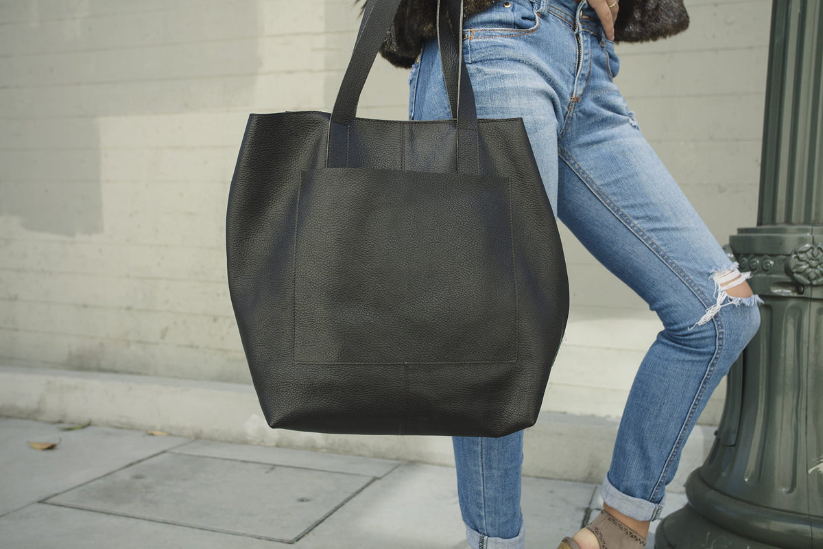 Kiko Leather Premium Journalist Tote Bag – Genuine Cowhide Leather Shoulder Handbag for Women