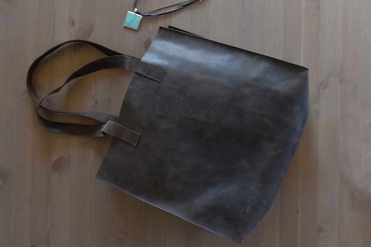 Kiko Leather Raw Edge Genuine Leather Tote Bag – Handcrafted Everyday Carry Carryall Shoulder Bag for Women