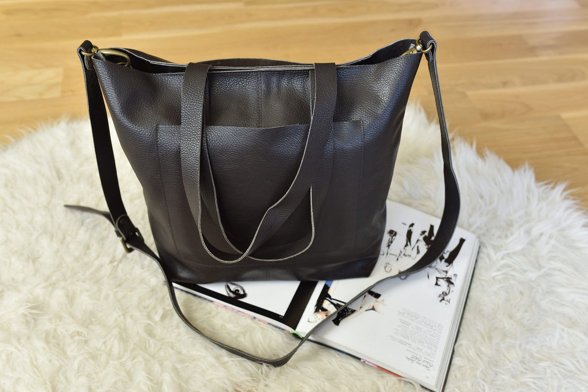 Kiko Leather Premium Journalist Tote Bag – Genuine Cowhide Leather Shoulder Handbag for Women