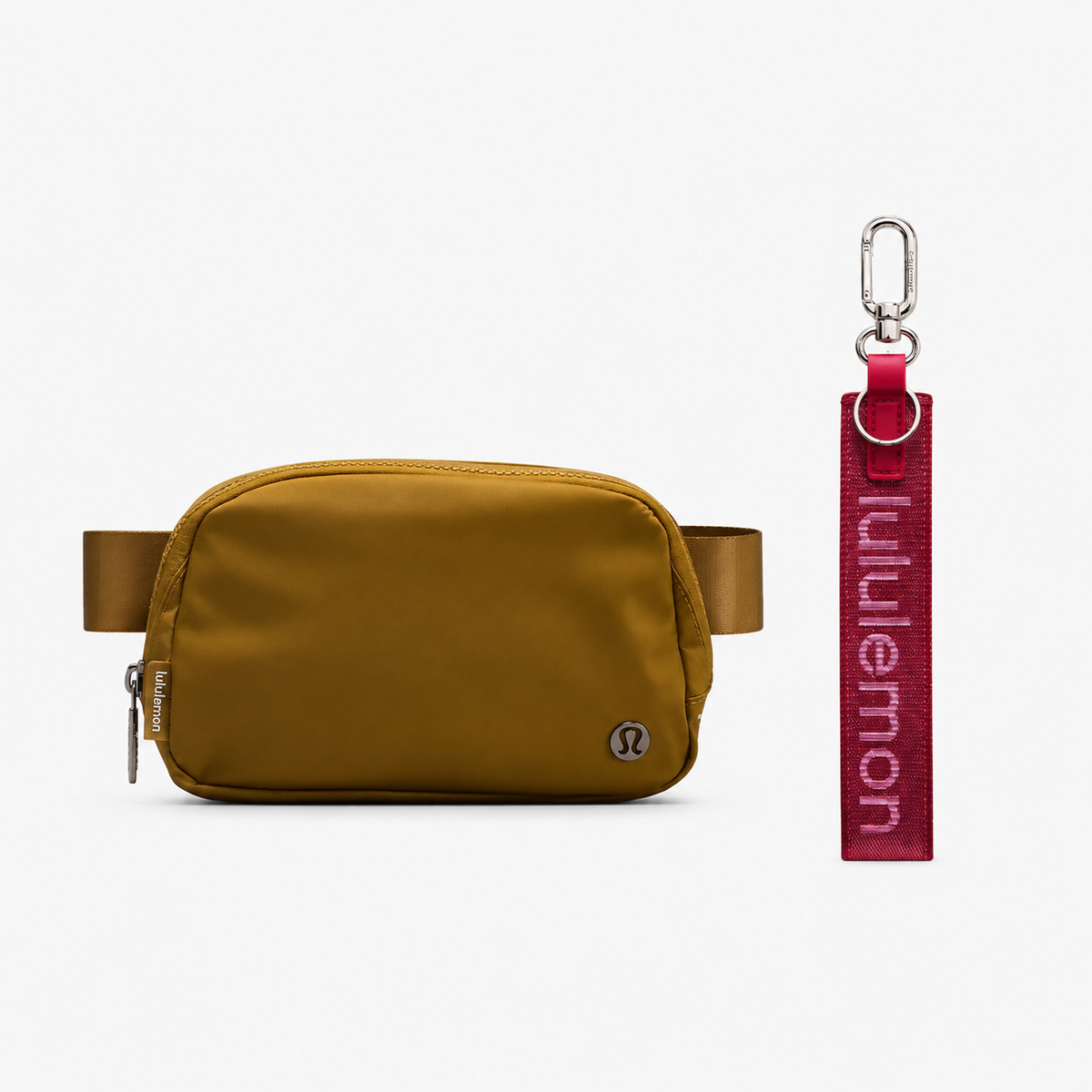 Lululemon Everywhere Belt Bag 1L - Burnt Caramel + Keychain  Maroon