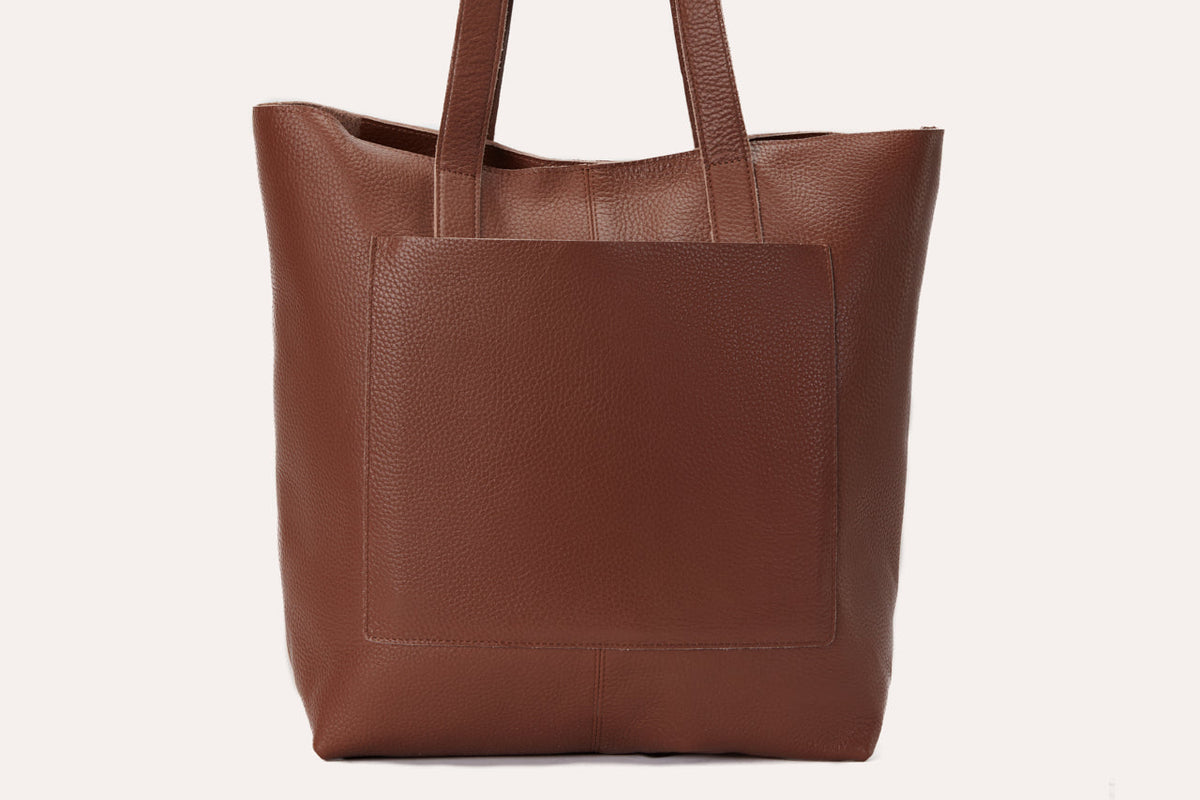 Kiko Leather Premium Journalist Tote Bag – Genuine Cowhide Leather Shoulder Handbag for Women