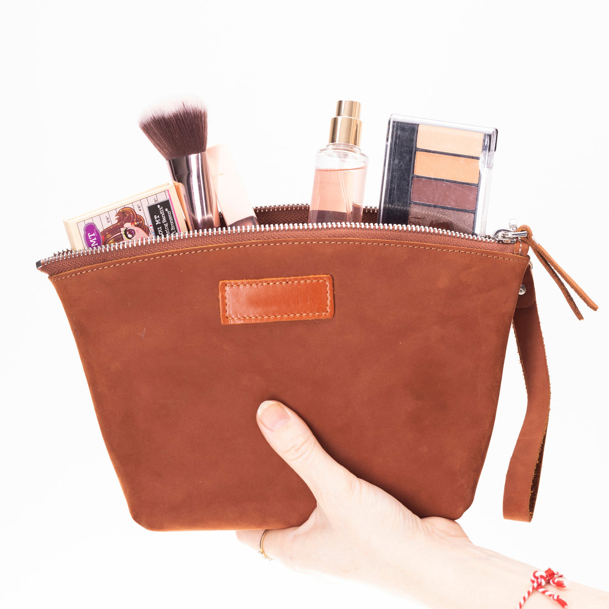 Avondale Premium Genuine Leather Travel Makeup Bag & Dopp Kit – Multi-Functional Cosmetic Organizer for Men & Women