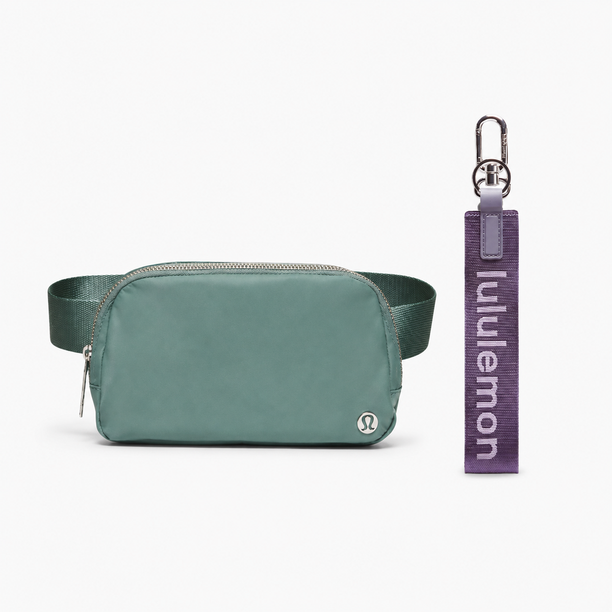 Lululemon Everywhere Belt Bag 1L - Tidewater Teal + Keychain - Deep Purple